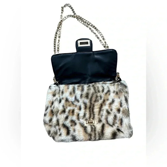 Y2K Brown Leopard Print Faux Fur Cross Body Bag - Picture 3 of 10